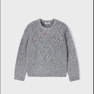 New: Mayoral Girls Gray Sweater: Size 8